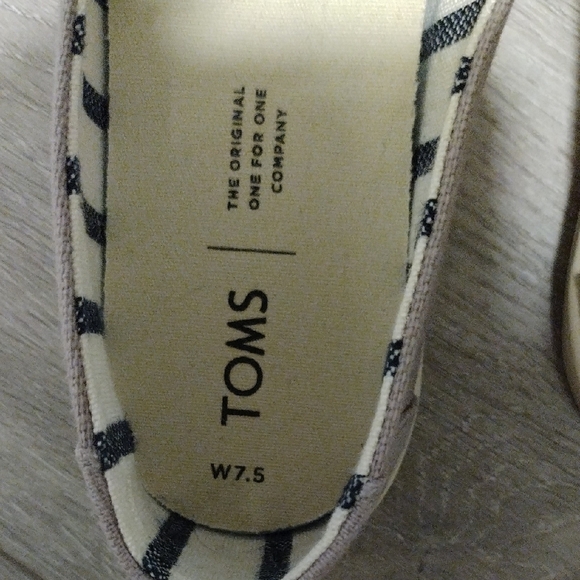 TOMS Gray Canvas Slip-On Shoes - Picture 6 of 9